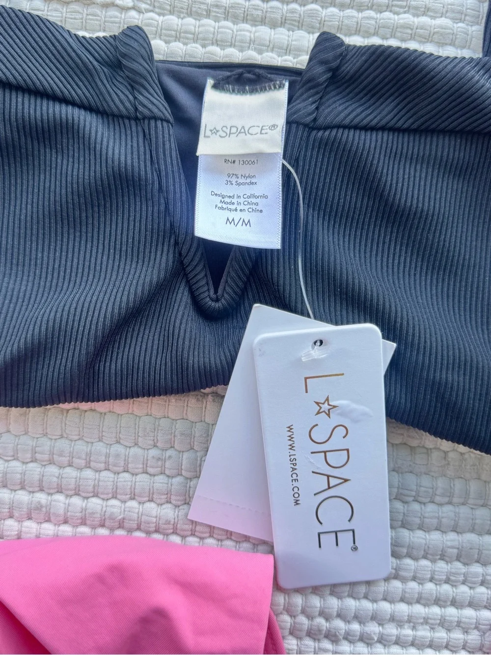 L*SPACE Black & Pink Bikini Set NWT | Lee Lee Top & Kiki Tanga Bottom